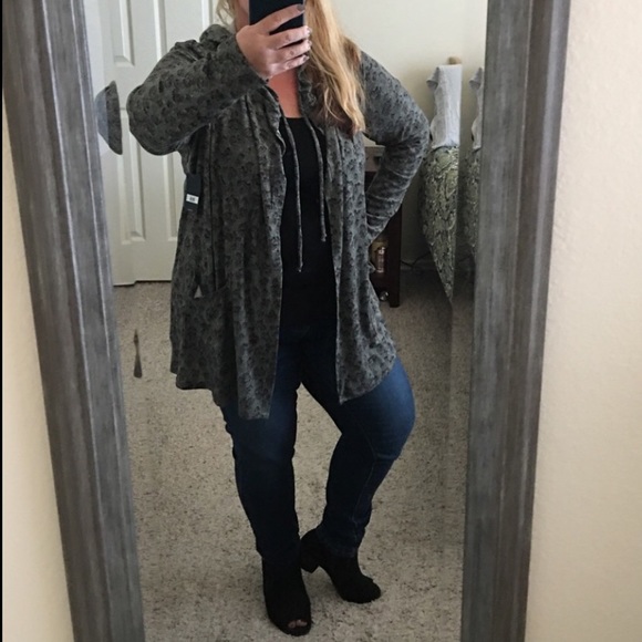 LUCKY BRAND Hooded Cardigan (Size: L) NWT - Picture 1 of 16